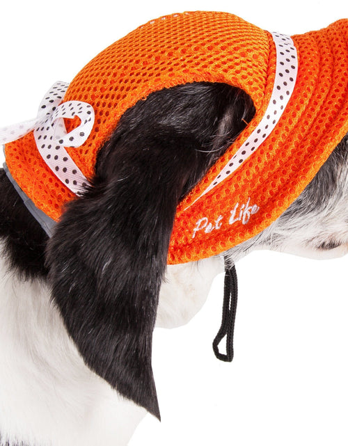 Load image into Gallery viewer, Pet Life ®  'Sea Spot Sun' UV Protectant Adjustable Fashion Mesh Brimmed Dog Hat Cap
