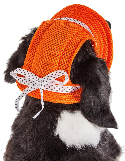 Load image into Gallery viewer, Pet Life ®  'Sea Spot Sun' UV Protectant Adjustable Fashion Mesh Brimmed Dog Hat Cap
