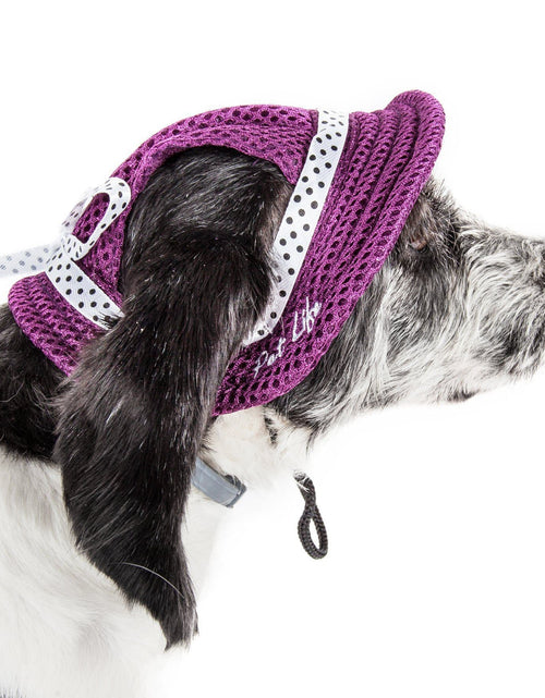 Load image into Gallery viewer, Pet Life ®  'Sea Spot Sun' UV Protectant Adjustable Fashion Mesh Brimmed Dog Hat Cap
