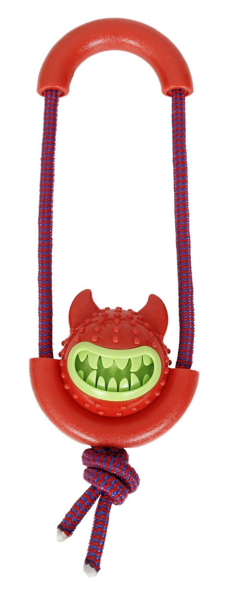 Pet Life ® 'Sling-Away' Tug and Squeak Natural Jute and Rubber Dog Toy