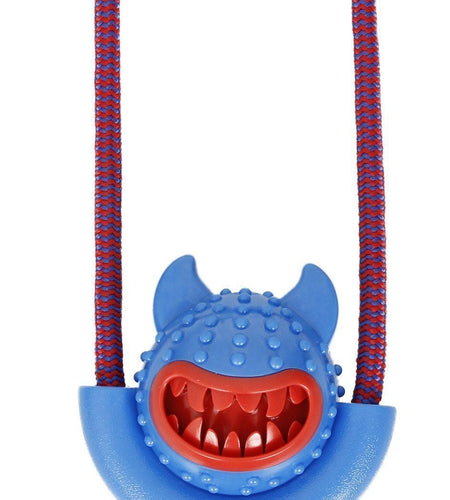 Pet Life ® 'Sling-Away' Tug and Squeak Natural Jute and Rubber Dog Toy