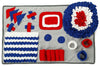 Gray, Red, Blue