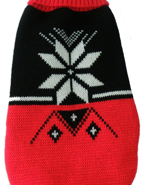 Load image into Gallery viewer, Pet Life ® Snow Flake Cable-Knitted Ribbed Fashion Turtle Neck Dog Sweater
