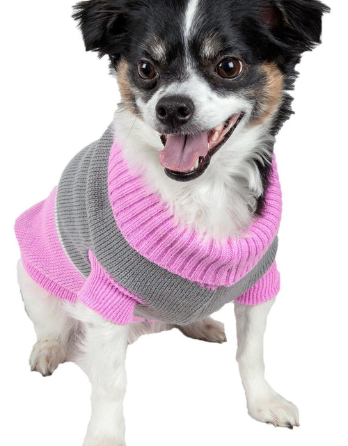 Load image into Gallery viewer, Pet Life ® Snow Flake Cable-Knitted Ribbed Fashion Turtle Neck Dog Sweater
