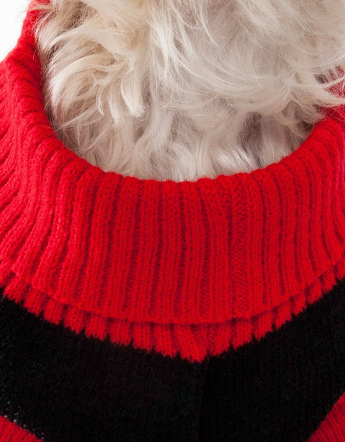 Load image into Gallery viewer, Pet Life ® Snow Flake Cable-Knitted Ribbed Fashion Turtle Neck Dog Sweater
