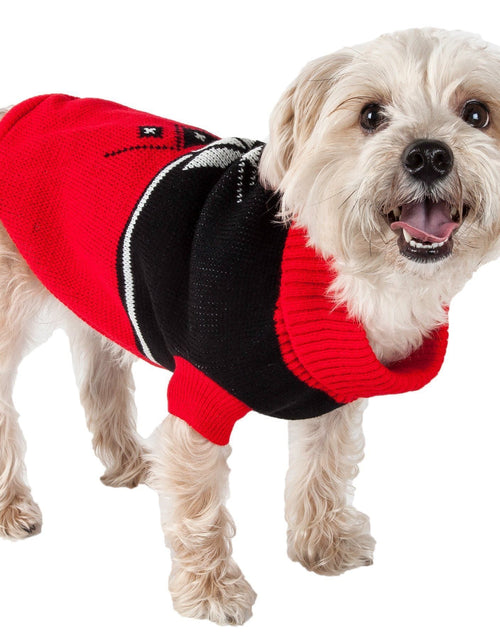 Load image into Gallery viewer, Pet Life ® Snow Flake Cable-Knitted Ribbed Fashion Turtle Neck Dog Sweater
