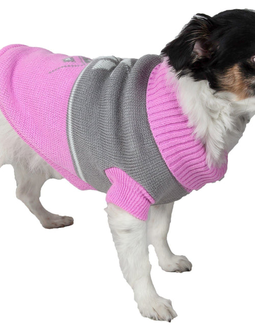 Load image into Gallery viewer, Pet Life ® Snow Flake Cable-Knitted Ribbed Fashion Turtle Neck Dog Sweater
