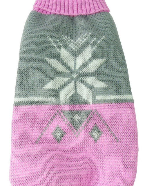 Load image into Gallery viewer, Pet Life ® Snow Flake Cable-Knitted Ribbed Fashion Turtle Neck Dog Sweater
