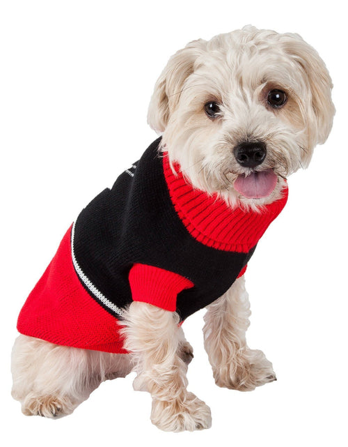 Load image into Gallery viewer, Pet Life ® Snow Flake Cable-Knitted Ribbed Fashion Turtle Neck Dog Sweater
