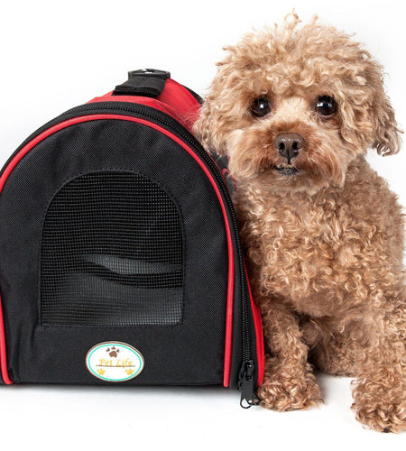 Pet Life ® Sporty Mesh Airline Approved Zippered Folding Collapsible Travel Pet Dog Carrier