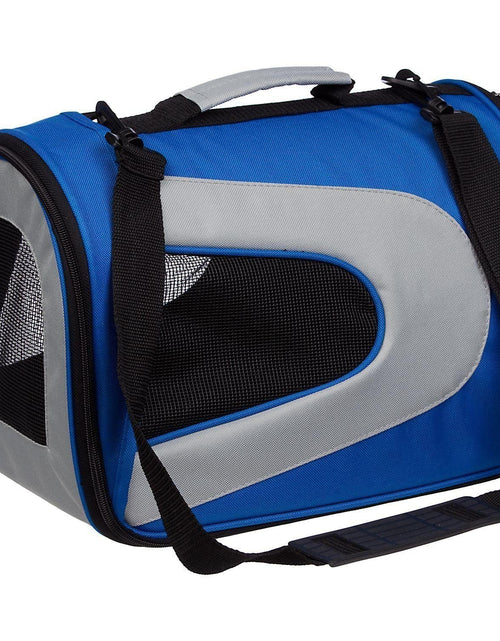 Load image into Gallery viewer, Pet Life ® Sporty Mesh Airline Approved Zippered Folding Collapsible Travel Pet Dog Carrier
