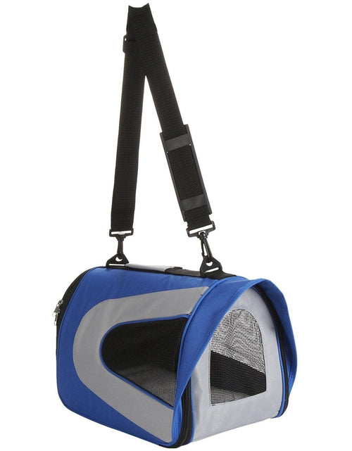 Load image into Gallery viewer, Pet Life ® Sporty Mesh Airline Approved Zippered Folding Collapsible Travel Pet Dog Carrier
