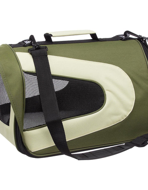 Load image into Gallery viewer, Pet Life ® Sporty Mesh Airline Approved Zippered Folding Collapsible Travel Pet Dog Carrier
