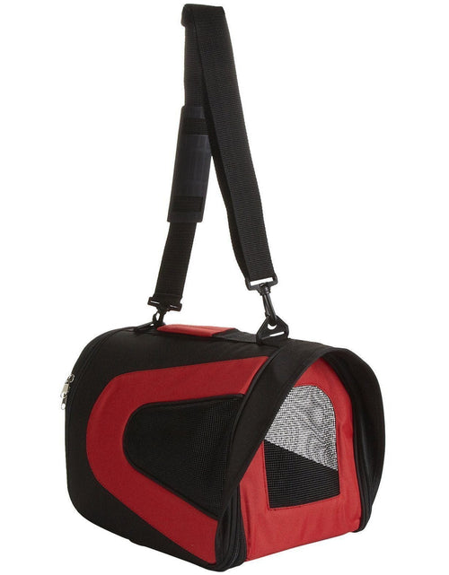 Load image into Gallery viewer, Pet Life ® Sporty Mesh Airline Approved Zippered Folding Collapsible Travel Pet Dog Carrier
