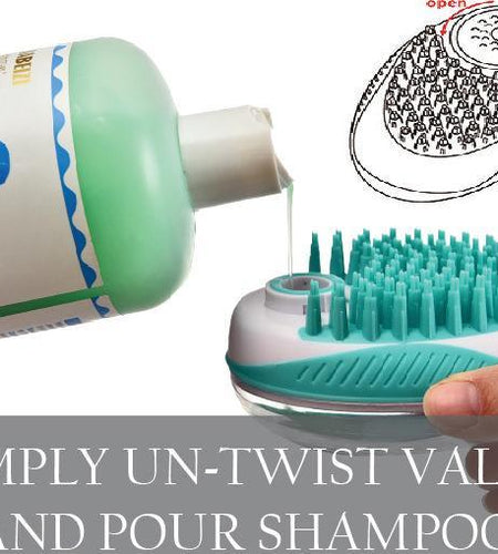 Pet Life ® 'Swasher' Shampoo Dispensing Massage and Bathing Brush