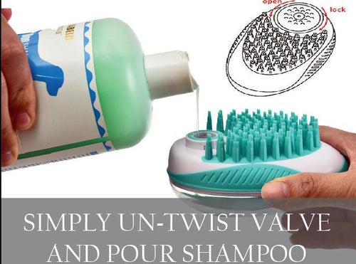 Load image into Gallery viewer, Pet Life ® 'Swasher' Shampoo Dispensing Massage and Bathing Brush
