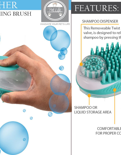 Load image into Gallery viewer, Pet Life ® 'Swasher' Shampoo Dispensing Massage and Bathing Brush
