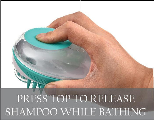 Load image into Gallery viewer, Pet Life ® 'Swasher' Shampoo Dispensing Massage and Bathing Brush
