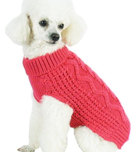 Pet Life ® 'Swivel-Swirl' Heavy Cable Knitted Fashion Designer Dog Sweater