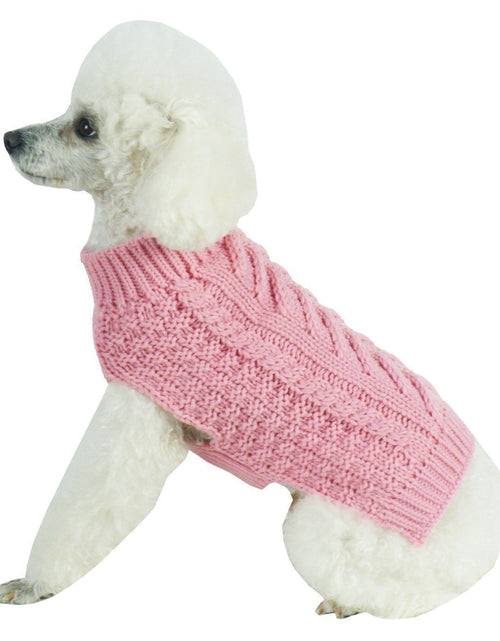 Load image into Gallery viewer, Pet Life ® 'Swivel-Swirl' Heavy Cable Knitted Fashion Designer Dog Sweater
