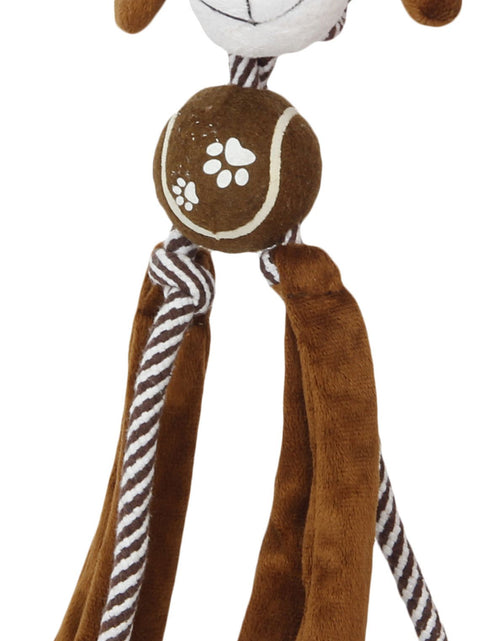 Load image into Gallery viewer, Pet Life ® 'Tennis Pawl' Rope  Squeaker and Crinkle Tennis Dog Toy
