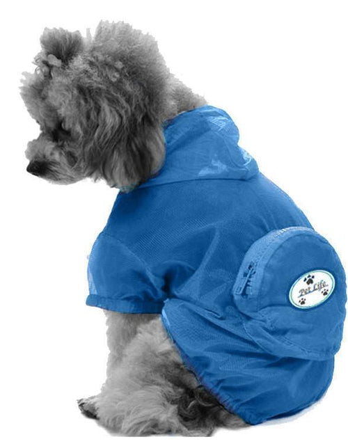 Load image into Gallery viewer, Pet Life ® 'Thunder Paw' Ultimate Waterproof Collapsible Multi-Adjustable Travel Dog Raincoat
