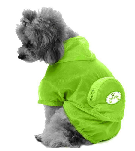 Pet Life ® 'Thunder Paw' Ultimate Waterproof Collapsible Multi-Adjustable Travel Dog Raincoat