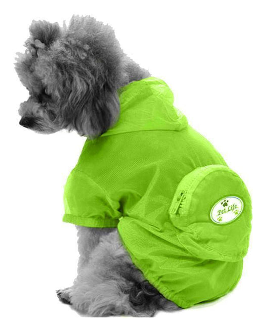 Load image into Gallery viewer, Pet Life ® 'Thunder Paw' Ultimate Waterproof Collapsible Multi-Adjustable Travel Dog Raincoat
