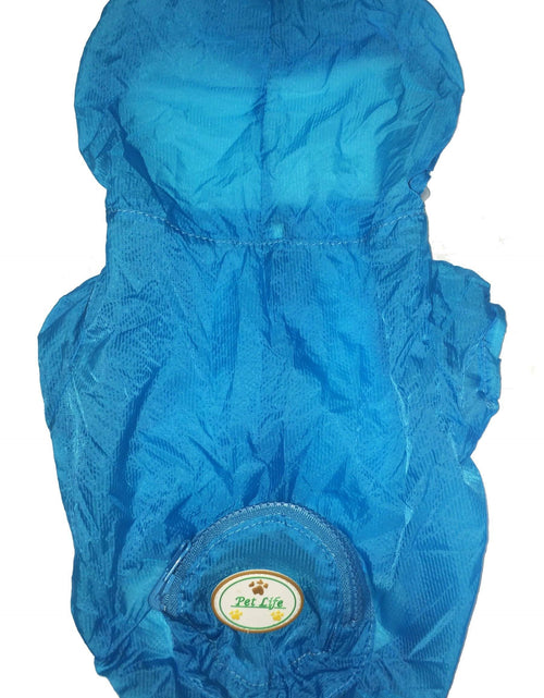 Load image into Gallery viewer, Pet Life ® 'Thunder Paw' Ultimate Waterproof Collapsible Multi-Adjustable Travel Dog Raincoat
