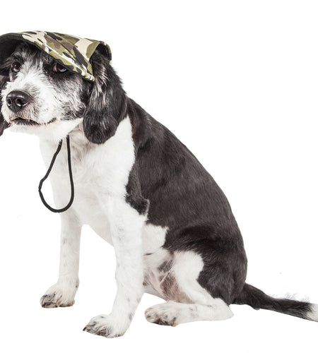 Pet Life ®  'Torrential Downfour' Camouflage UV Protectant Adjustable Fashion Dog Hat Cap