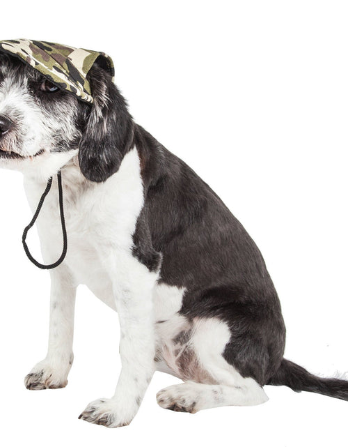 Load image into Gallery viewer, Pet Life ®  'Torrential Downfour' Camouflage UV Protectant Adjustable Fashion Dog Hat Cap
