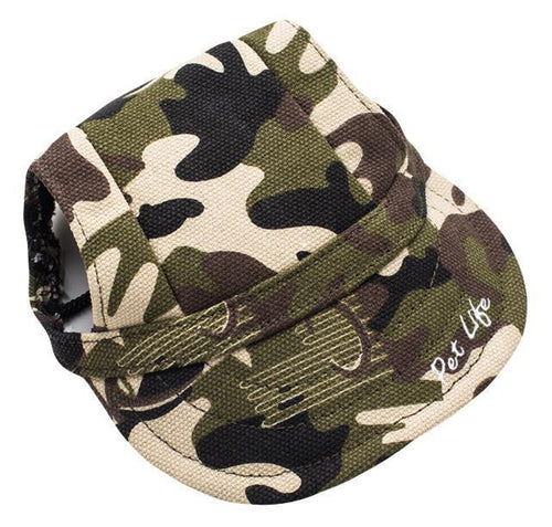 Load image into Gallery viewer, Pet Life ®  'Torrential Downfour' Camouflage UV Protectant Adjustable Fashion Dog Hat Cap
