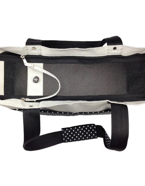 Load image into Gallery viewer, Pet Life ® 'Tote n' Boater' Trendy Spotted Designer Fashion Travel Pet Dog Carrier
