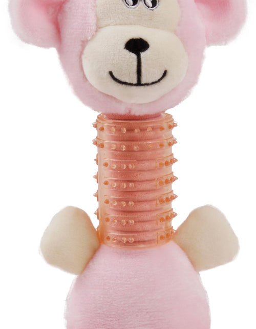 Load image into Gallery viewer, Pet Life ® Totty-Chew' Plush and Rubber Squeaking Newborn Teething Cat and Dog Toy
