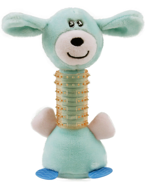 Load image into Gallery viewer, Pet Life ® Totty-Chew' Plush and Rubber Squeaking Newborn Teething Cat and Dog Toy
