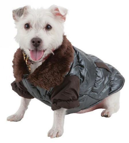 Pet Life ® Track-Collared' Metallic Ultra Fur 3M Insulated Pet Dog Jacket