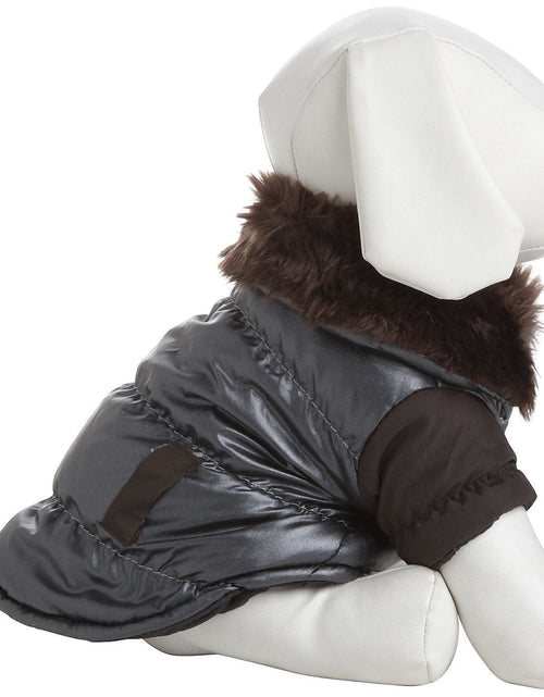 Load image into Gallery viewer, Pet Life ® Track-Collared' Metallic Ultra Fur 3M Insulated Pet Dog Jacket
