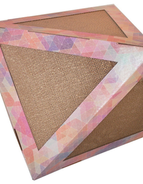 Load image into Gallery viewer, Pet Life ® 'Triangular Puzzle' Designer Premium Quality Kitty Cat Scratcher Lounge Toy and House with Catnip
