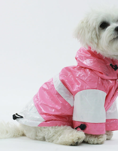 Load image into Gallery viewer, Pet Life ® 'Two-Tone' Waterproof Adjustable Dog Raincoat Jacket w/ Removable Hood
