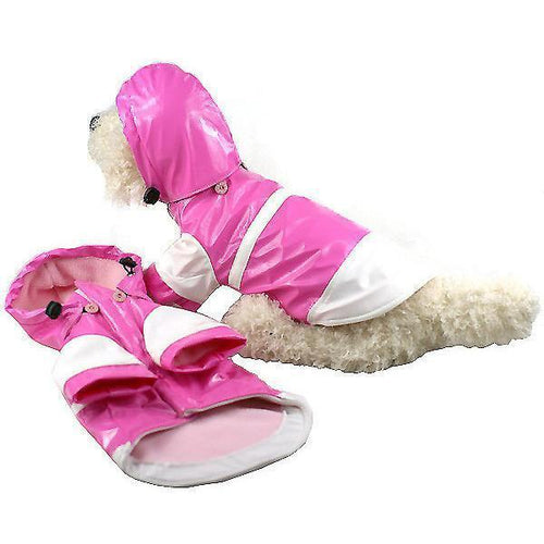 Load image into Gallery viewer, Pet Life ® 'Two-Tone' Waterproof Adjustable Dog Raincoat Jacket w/ Removable Hood
