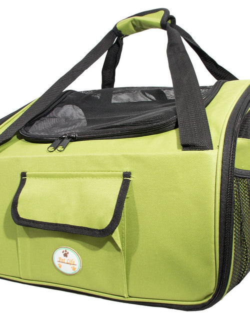 Load image into Gallery viewer, Pet Life ® 'Ultra-Lock' Collapsible Safety Travel Wire Folding Pet Dog Carseat Car Seat Carrier crate
