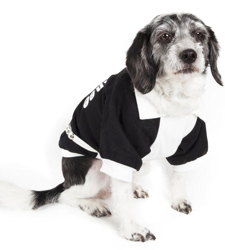 Pet Life ® 'Varsity-Barkcity' Buckled Collared Dog Coat Jacket