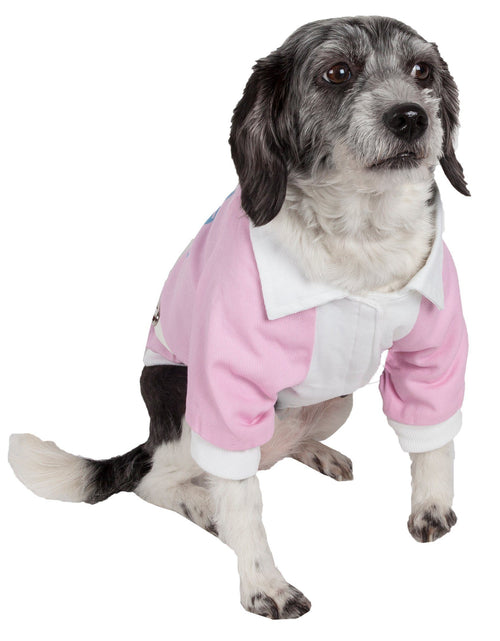Load image into Gallery viewer, Pet Life ® 'Varsity-Barkcity' Buckled Collared Dog Coat Jacket

