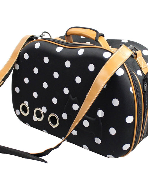 Load image into Gallery viewer, Pet Life ® 'Venta-shell' Airline Approved Perforated Dotted Collapsible Military Grade Fashion Designer Pet Dog Carrier Crate
