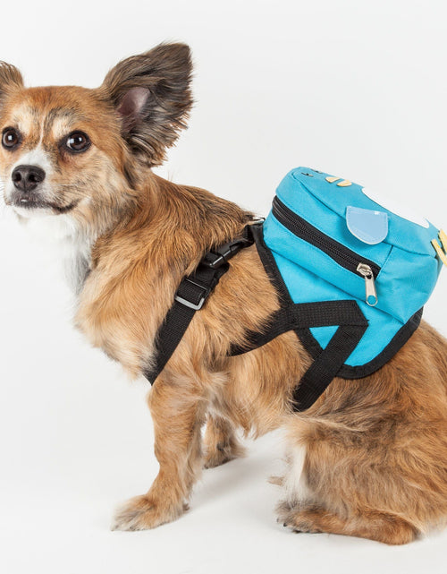 Load image into Gallery viewer, Pet Life ® 'Waggler Hobbler' Large-Pocketed Animated Fashion Dog Harness Backpack
