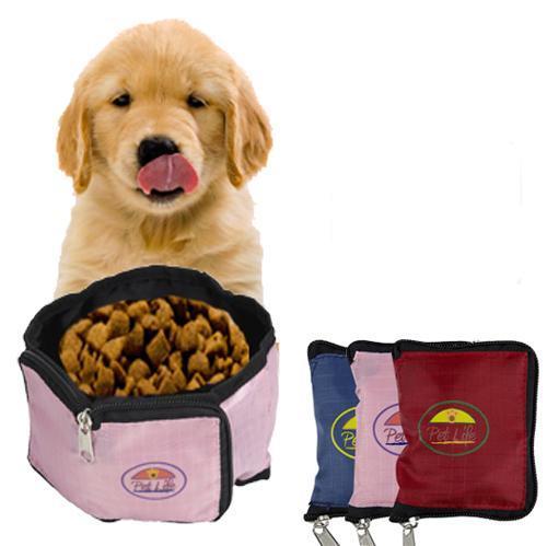 Load image into Gallery viewer, Pet Life ® Wallet Folding Waterproof Zippered Folding Pet Travel Cat and Dog Bowl
