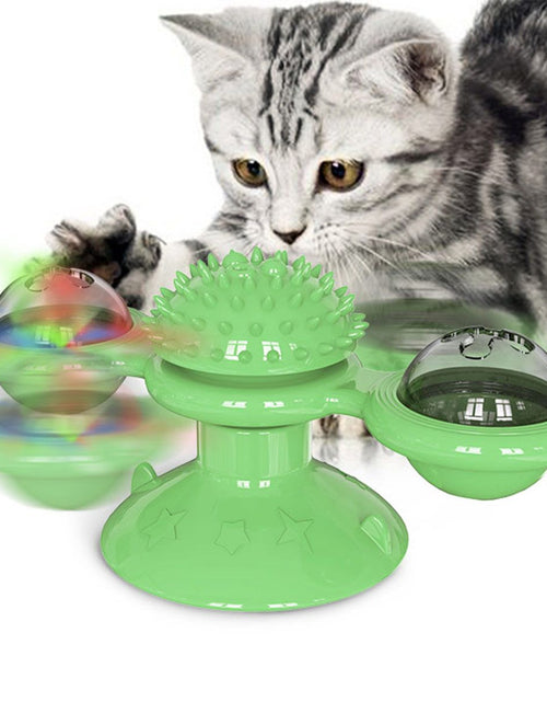 Load image into Gallery viewer, Pet Life ® 'Windmill' Rotating Suction Cup Spinning Cat Toy
