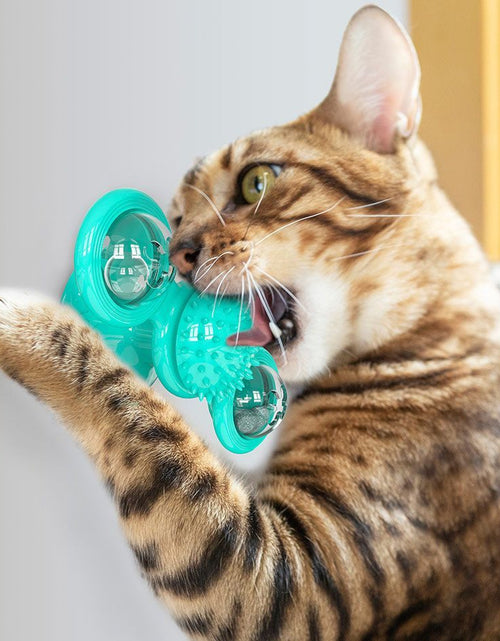 Load image into Gallery viewer, Pet Life ® 'Windmill' Rotating Suction Cup Spinning Cat Toy
