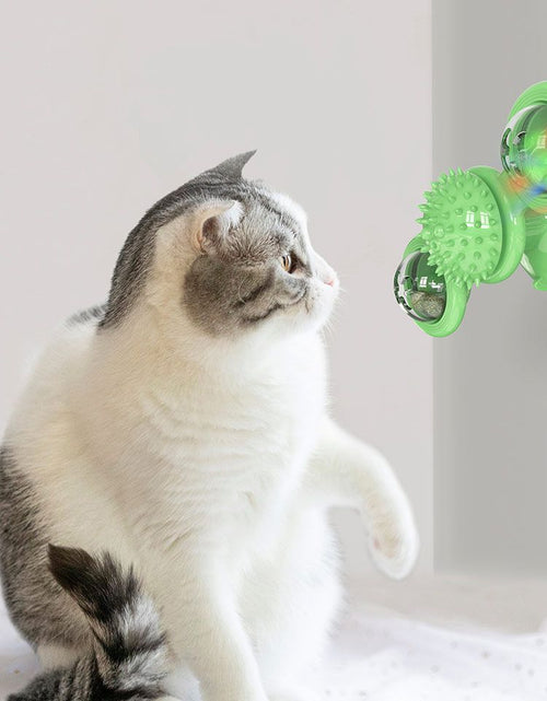 Load image into Gallery viewer, Pet Life ® 'Windmill' Rotating Suction Cup Spinning Cat Toy
