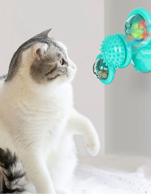 Load image into Gallery viewer, Pet Life ® 'Windmill' Rotating Suction Cup Spinning Cat Toy
